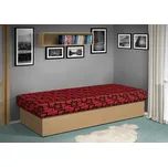 Nabytekmorava Válenda Junior 200x80 cm bez čela, matrace pružinová barva lamina: buk, Barva potahu: Mega 047 červená