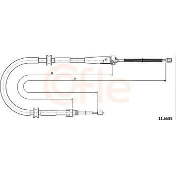 Brzdový systém Tažné lanko, parkovací brzda COFLE 11.6685