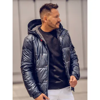 Pánská parka Tmavě modrá pánská prošívaná zimní sportovní bunda Bolf EX2125A - 3XL