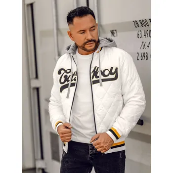 Bílá pánská prošívaná přechodová bunda bomber Bolf HSS058 - XL