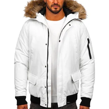 Pánská parka Bílá pánská zimní bunda Bolf 2019A - XL
