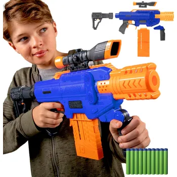 Dětská zbraň AUTOMATICKÁ PISTOLE DART ZONE SPECTRUM MODRÁ + 10 NÁBOJŮ A ZAMĚŘOVAČ