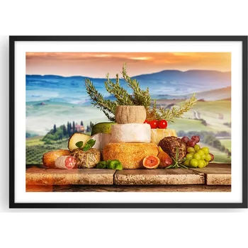 Obraz Plakát v černém rámu do obývacího pokoje ložnice 70x50 toskánsko, moderní obraz