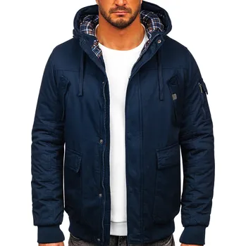 Pánská parka Tmavě modrá silná pánská zimní bavlněná bunda Bolf 1890 - S