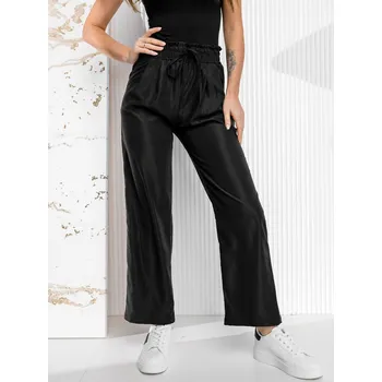 Oblečení a móda Černé dámské šíroké textilní kalhoty Bolf W7865 - L