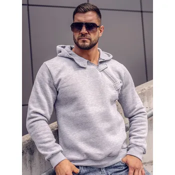 Pánská mikina Tmavě šedá pánská silná mikina na zip s kapucí Bolf 06A - S