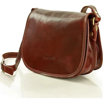 Kabelka Marco Mazzini Italská dámská messengerka přírodní kůže MAZZINI; hnědá