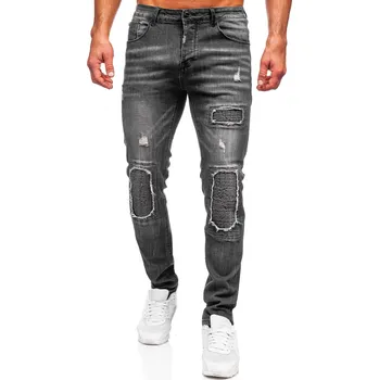 Pánské kalhoty Černé pánské džíny slim fit Bolf MP0137N - 36/XL