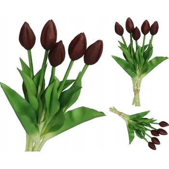 umělá květina TULIPÁNY KYTICE TULIPÁNŮ GUMOVÉ SILIKONOVÉ JAKO ŽIVÉ