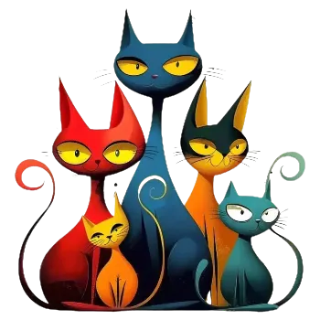 Nášivka Nažehlovací obrázek - kočky barevné (18,0 x 21,0 cm)