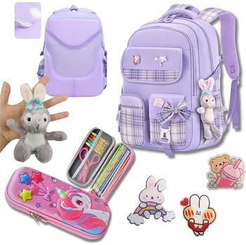 Školní batoh K&M s více přihrádkami fialový, vícebarevný