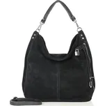 Vera pelle Italská nadčasová stylová kabelka Renella kožená; černý nubuk