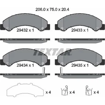 Brzdová destička Sada brzdových destiček, kotoučová brzda TEXTAR 2943201
