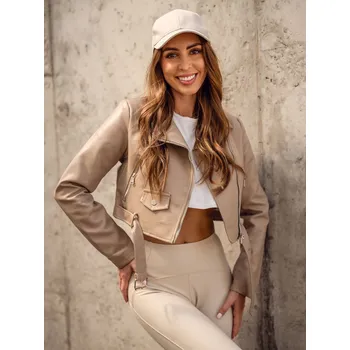 Dámský křivák Béžová dámská koženková bunda křivák Bolf 102205A - L