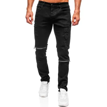Pánské kalhoty Černé pánské džíny slim fit Bolf MP0117N - 33/L