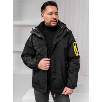 Pánský kabát Černá pánská sportovní zimní bunda s podšívkou Bolf 5M3263A1 - M