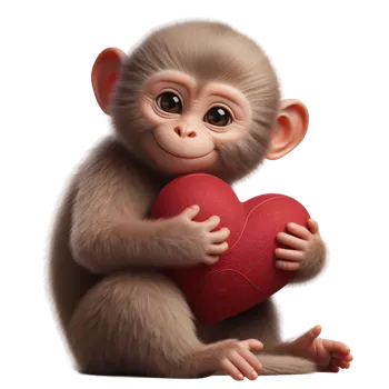 Nášivka NAŽEHLOVAČKA - Opička se srdíčkem 2