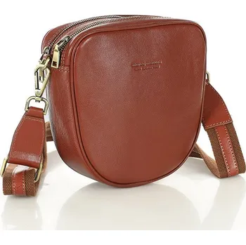 Kabelka Marco Mazzini Kožená crossbody brašna se dvěma zipy MAZZINI; hnědá
