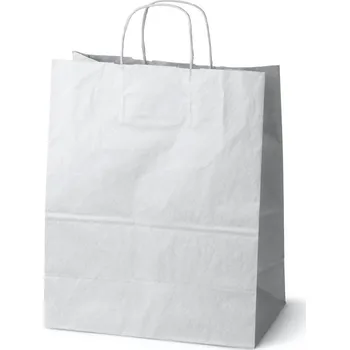 Nákupní taška Papírová taška Allbag 330x160x380 mm BÍLÁ se skrouceným uchem, 100 ks