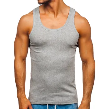 Pánské tílko Šedé pánské tílko bez potisku Bolf NB001 - XL