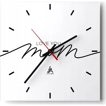 Hodiny Velké nástěnné hodiny 40x40 Typografie Skleněné hodiny Tiché