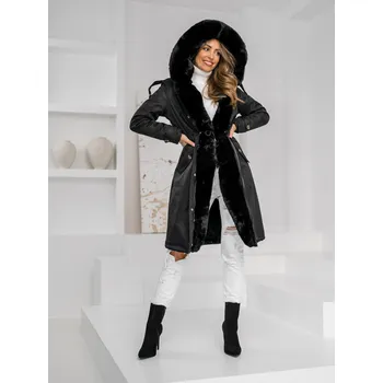 Bolf Dámská dlouhá zimní bunda s kapucí parka B557 - 2XL Černá