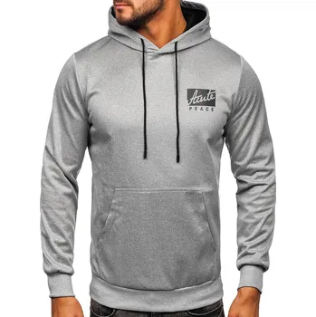 Pánská mikina Šedá pánská mikina s kapucí a potiskem Bolf HY971 - M