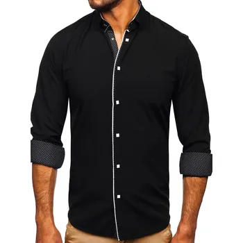 Černá pánská elegantní košile s dlouhým rukávem Bolf 7724-1 - M