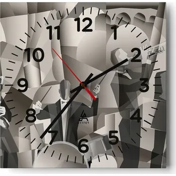 Hodiny Kuchyňské nástěnné hodiny 30x30 Abstrakce Skleněné hodiny do obýváku Moderní Tiché