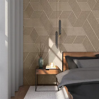 Obraz Designový BÉŽOVÝ 3D korkový obklad STRIPE – ekologický a elegantní