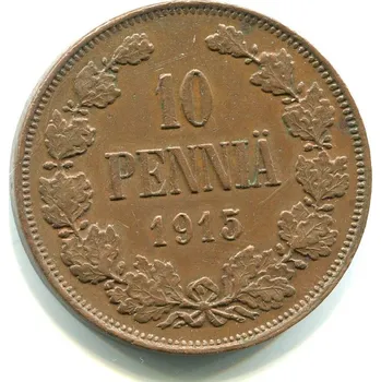 FINSKO pod Ruskem. 10 penniä 1915.