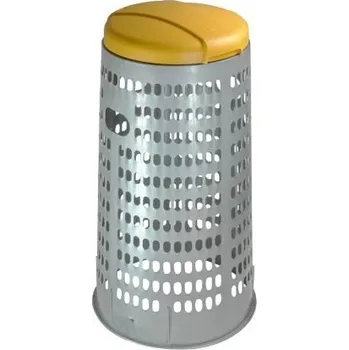 Venkovní odpadkový koš Stojan na odpadkové pytle 110l TATA ECO s víkem žlutým