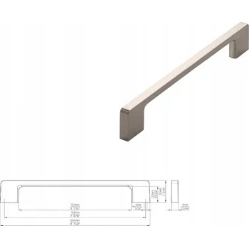 Nábytkové kování Nábytková úchytka SIRO 2027-204ZN21 vzhled nerezové oceli