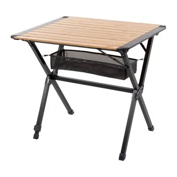 Zahradní stůl Skládací stůl MENDOZA 80 hliník+bambus+přepravní taška