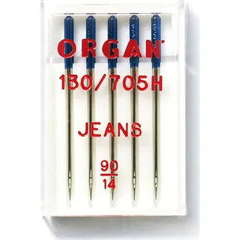 JEHLA ORGAN 130/705H JEANS SÍLA 90 OSTRÁ ŠPIČKA, BALENÍ 5KS