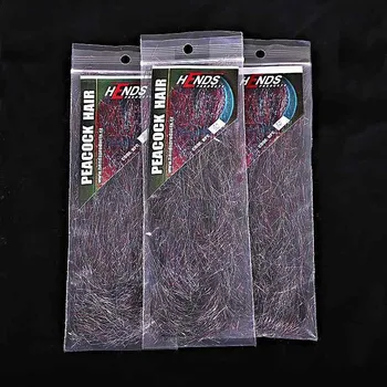 Umělá nástraha HENDS PEACOCK HAIR - HPC10 - Black/Silver/Red peacock