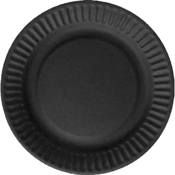 Talíř Papírové talíře černé 18 cm - 6 ks