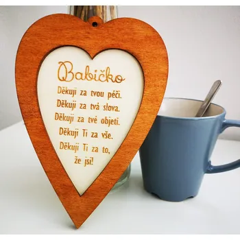 dekorace Cedulka Srdce pro babičku