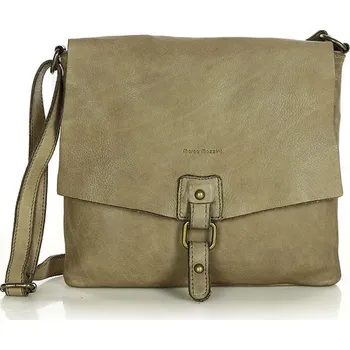 Městská kožená kabelka vintage pošťácká taška old pelle lavata Barva: Béžová