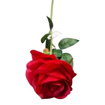 umělá květina růže 1 květ červená