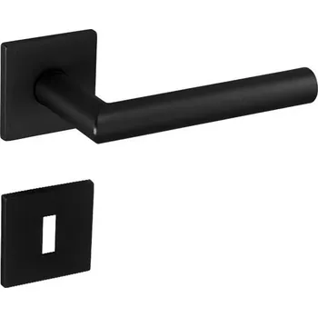 Dveřní kování TI - FAVORIT - HR 4002Q 5S bez spodní rozety, klika/klika BS - Černá matná (153)