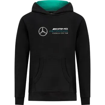 Dětská mikina Mercedes Jr Mapf1 FW Logo Hoody Sweatshirt Black 152