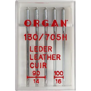 Jehla Organ 130/705H Leder / Kůže síla 90-100 zkosená špička, balení 5ks