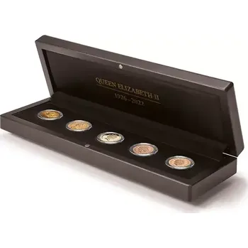 Leuchtturm Krabička pro 5 mincí Sovereigns | Queen Elizabeth II |
