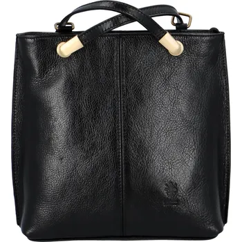 Městský batoh Dámská kožená batůžko-kabelka Vera Pelle Amelia - černá