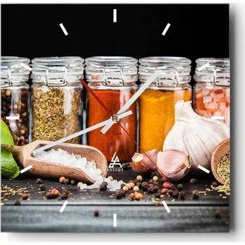 Hodiny Velké nástěnné hodiny 40x40 cm - Gastronomie - Skleněné hodiny - Tichý chod