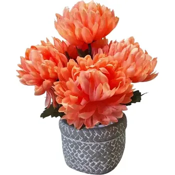 umělá květina Chryzantéma v květináči ph2805 (dekorace na hrob)