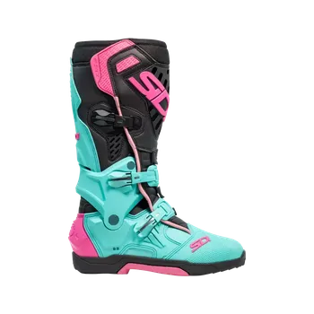 Moto obuv Motokrosové / enduro boty SIDI CROSSAIR barva mentolově zelená/černá/růžová, pár (mx obuv, nejlehčí profesionální boty, které kdy byly vyrobeny pro neuvěřitelnou kombinaci výkonu a bezpečnosti)