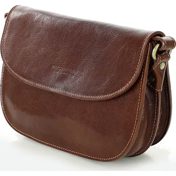 Kabelka kožená brašna kabelka saddle bag z tvrdé kůže Barva: Tmavě Hnědá