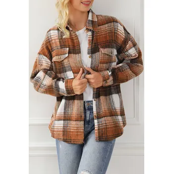 Dámská casual bunda OMG Dámská košilová bunda Bayssa hnědá S